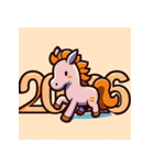 アドベンチャー 2026年 あけおめ 馬 年賀状（個別スタンプ：9）