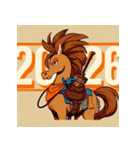 アドベンチャー 2026年 あけおめ 馬 年賀状（個別スタンプ：12）