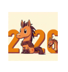 アドベンチャー 2026年 あけおめ 馬 年賀状（個別スタンプ：13）