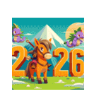 アドベンチャー 2026年 あけおめ 馬 年賀状（個別スタンプ：19）