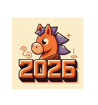 アドベンチャー 2026年 あけおめ 馬 年賀状（個別スタンプ：20）