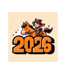 アドベンチャー 2026年 あけおめ 馬 年賀状（個別スタンプ：23）