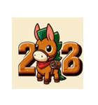 アドベンチャー 2026年 あけおめ 馬 年賀状（個別スタンプ：28）