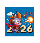 アドベンチャー 2026年 あけおめ 馬 年賀状（個別スタンプ：31）