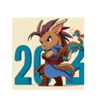 アドベンチャー 2026年 あけおめ 馬 年賀状（個別スタンプ：36）