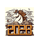 アドベンチャー 2026年 あけおめ 馬 年賀状（個別スタンプ：38）