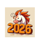 アドベンチャー 2026年 あけおめ 馬 年賀状（個別スタンプ：39）