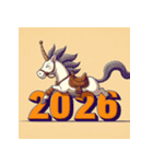 アドベンチャー 2026年 あけおめ 馬 年賀状（個別スタンプ：40）