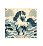 浮世絵風 2026年 あけおめ 午年 馬 年賀状（個別スタンプ：20）