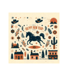 ウェスタン調 2026年 あけおめ 馬 年賀状（個別スタンプ：21）