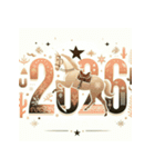 ウェスタン調 2026年 あけおめ 馬 年賀状（個別スタンプ：22）