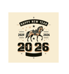 ウェスタン調 2026年 あけおめ 馬 年賀状（個別スタンプ：23）
