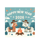ウェスタン調 2026年 あけおめ 馬 年賀状（個別スタンプ：37）