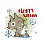 黒ねこ＆みけさん2025-2026便り（個別スタンプ：5）