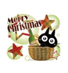 黒ねこ＆みけさん2025-2026便り（個別スタンプ：7）