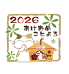 黒ねこ＆みけさん2025-2026便り（個別スタンプ：27）