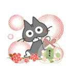 黒ねこ＆みけさん2025-2026便り（個別スタンプ：32）