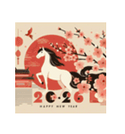 梅の花 2026年 あけおめ 馬 年賀状（個別スタンプ：40）