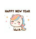 キュートポップ 2026年 あけおめ 馬 年賀状（個別スタンプ：13）