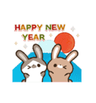 うさぎのラビ＆チョコの年賀スタンプ（個別スタンプ：1）