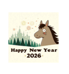 ファンタジー風 2026年 あけおめ 馬 年賀状（個別スタンプ：3）