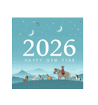 ファンタジー風 2026年 あけおめ 馬 年賀状（個別スタンプ：4）