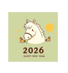 ファンタジー風 2026年 あけおめ 馬 年賀状（個別スタンプ：5）