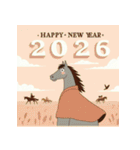 ファンタジー風 2026年 あけおめ 馬 年賀状（個別スタンプ：6）