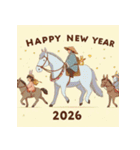 ファンタジー風 2026年 あけおめ 馬 年賀状（個別スタンプ：7）