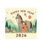ファンタジー風 2026年 あけおめ 馬 年賀状（個別スタンプ：9）