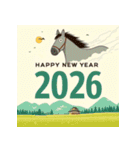 ファンタジー風 2026年 あけおめ 馬 年賀状（個別スタンプ：10）