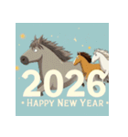 ファンタジー風 2026年 あけおめ 馬 年賀状（個別スタンプ：11）
