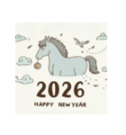 ファンタジー風 2026年 あけおめ 馬 年賀状（個別スタンプ：13）