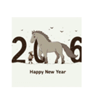 ファンタジー風 2026年 あけおめ 馬 年賀状（個別スタンプ：16）