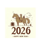 ファンタジー風 2026年 あけおめ 馬 年賀状（個別スタンプ：17）