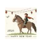 ファンタジー風 2026年 あけおめ 馬 年賀状（個別スタンプ：18）