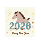 ファンタジー風 2026年 あけおめ 馬 年賀状（個別スタンプ：21）