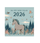 ファンタジー風 2026年 あけおめ 馬 年賀状（個別スタンプ：24）