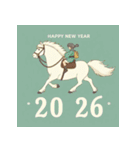 ファンタジー風 2026年 あけおめ 馬 年賀状（個別スタンプ：25）