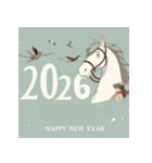 ファンタジー風 2026年 あけおめ 馬 年賀状（個別スタンプ：27）