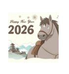 ファンタジー風 2026年 あけおめ 馬 年賀状（個別スタンプ：28）