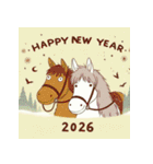 ファンタジー風 2026年 あけおめ 馬 年賀状（個別スタンプ：33）