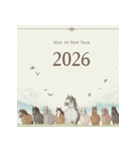 ファンタジー風 2026年 あけおめ 馬 年賀状（個別スタンプ：34）