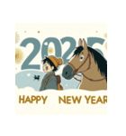 ファンタジー風 2026年 あけおめ 馬 年賀状（個別スタンプ：36）