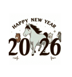 ファンタジー風 2026年 あけおめ 馬 年賀状（個別スタンプ：37）