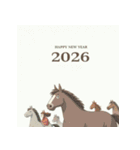 ファンタジー風 2026年 あけおめ 馬 年賀状（個別スタンプ：38）