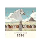 ファンタジー風 2026年 あけおめ 馬 年賀状（個別スタンプ：39）