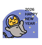 あけおめ！宇宙猫年賀スタンプ（個別スタンプ：9）