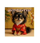毎年使える♡ロングコートチワワの年末年始（個別スタンプ：9）