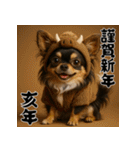 毎年使える♡ロングコートチワワの年末年始（個別スタンプ：40）